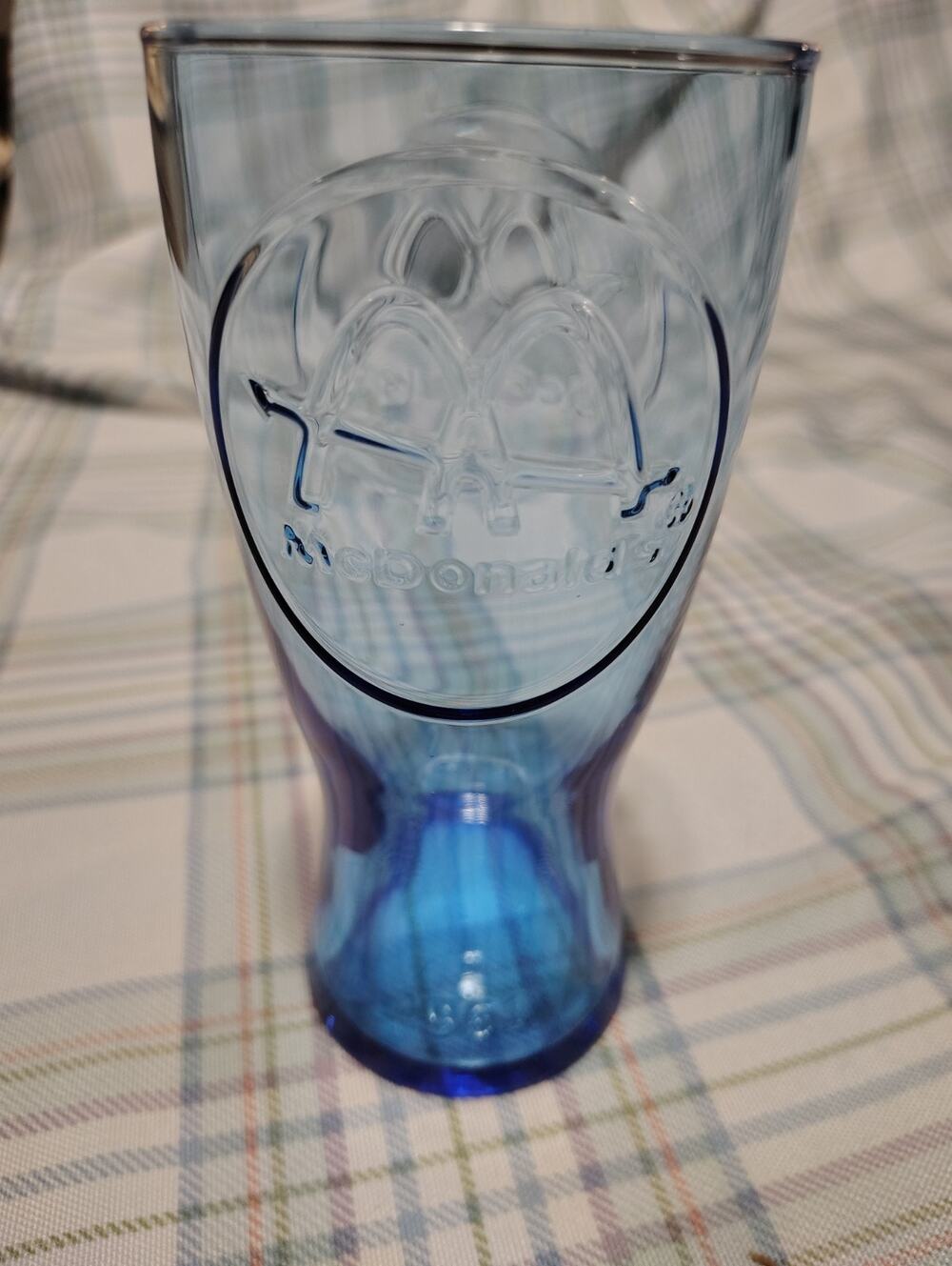Vintage 1961 Blue Glass McDonald 16oz Retro Collector Drinking Glass